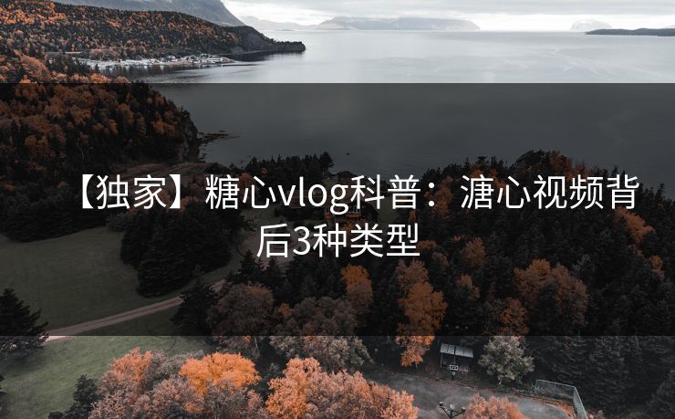 【独家】糖心vlog科普:溏心视频背后3种类型
